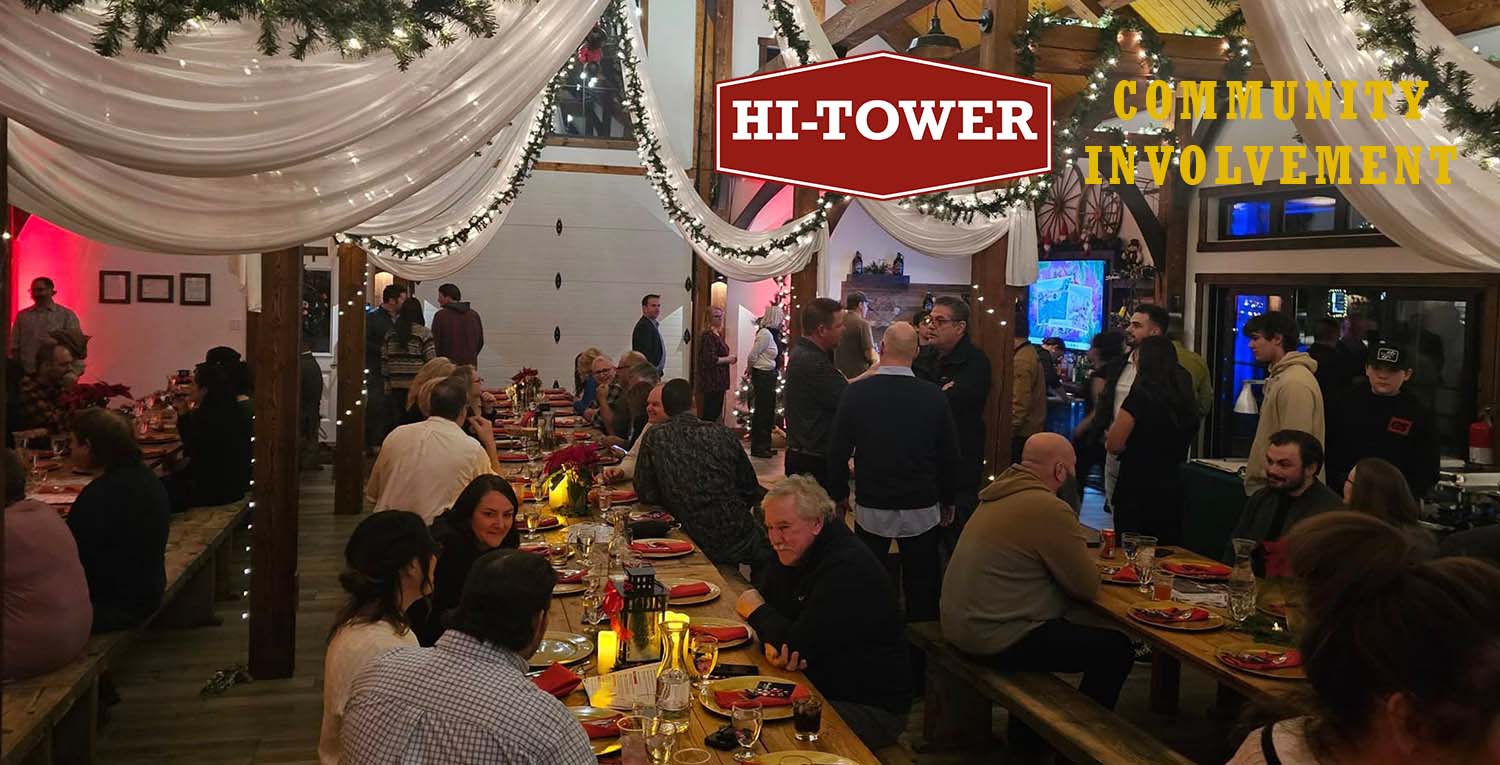 Hi-Tower community event with local residents gathered for a festive dinner and networking.